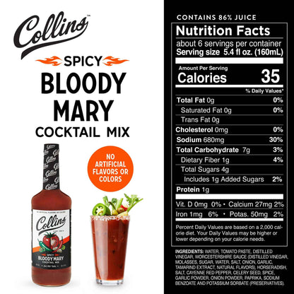 Real Sugar Spicy Bloody Mary Cocktail Mix 32 oz