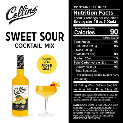 Real Sugar Sweet and Sour Cocktail Mix 32 oz