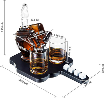 Middle Finger Whiskey Decanter Set with Glasses - Salty's Texas Provisions