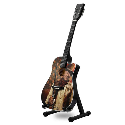 John Wayne Guitar - With Rifle 10" Tall with Stand