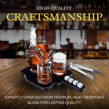 Middle Finger Whiskey Decanter Set with Glasses - Salty's Texas Provisions