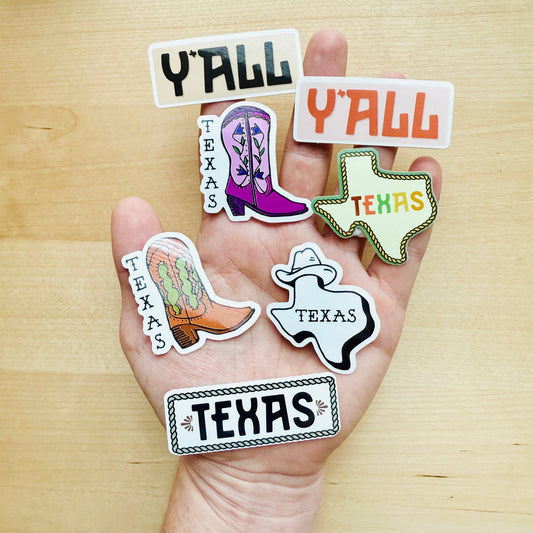 Mini Western Texas Stickers - Cowboy Hat - Boot - Texas Gift