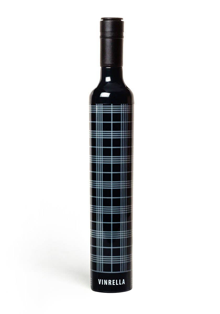 Black Plaid Bottle Umbrella - Salty's Texas Provisions