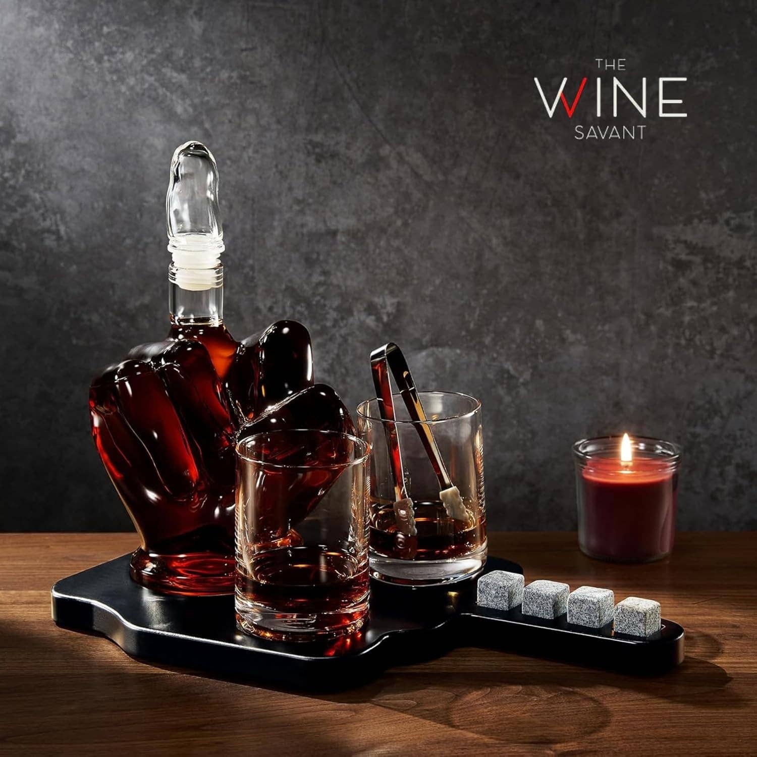 Middle Finger Whiskey Decanter Set with Glasses - Salty's Texas Provisions