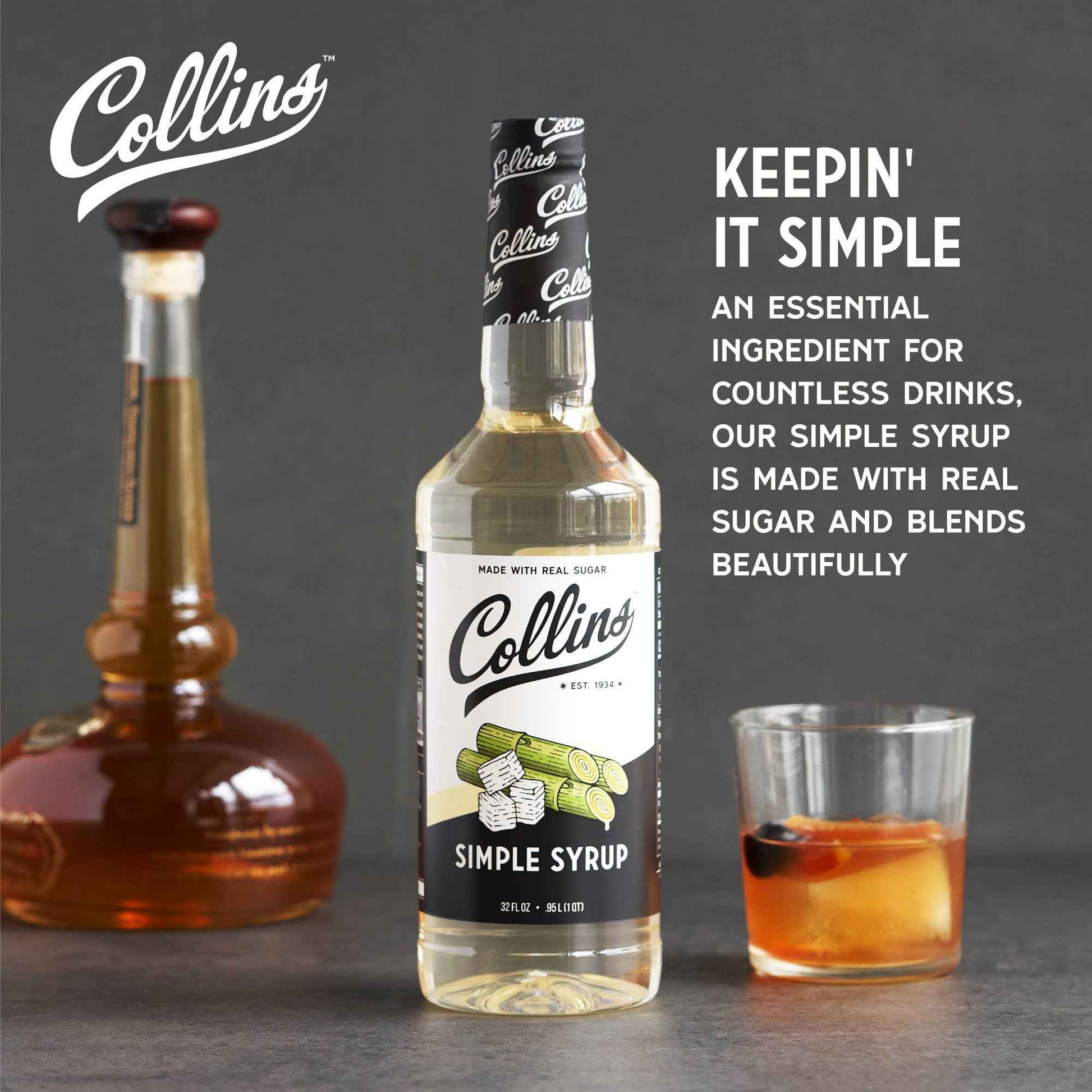 Real Sugar Cocktail Simple Syrup 32 oz