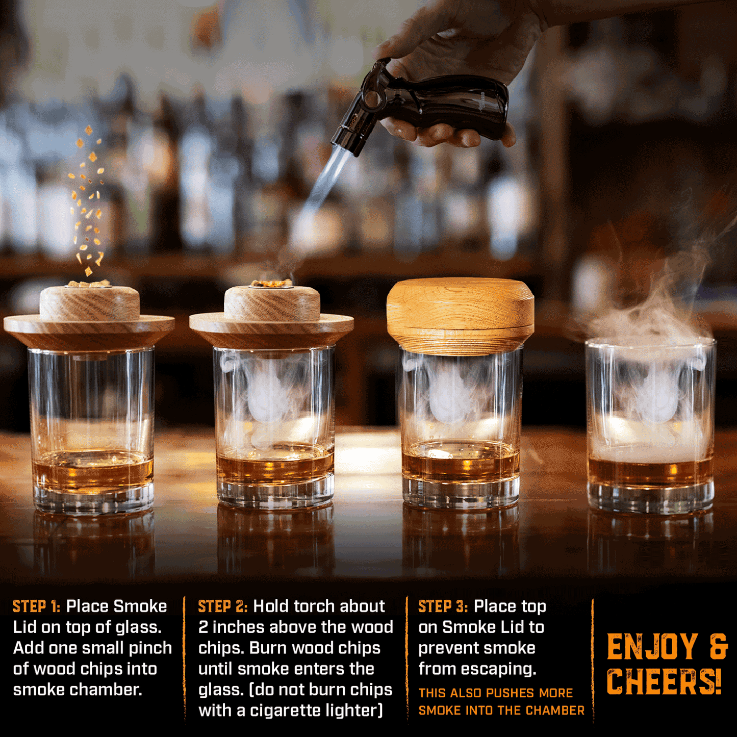 Smoke Lid Kit - A Cocktail Smoker Kit (No Butane)