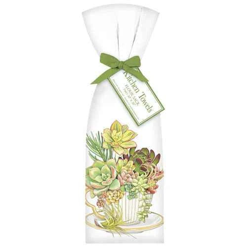 Succulent Teacup Bagged Towel  R589